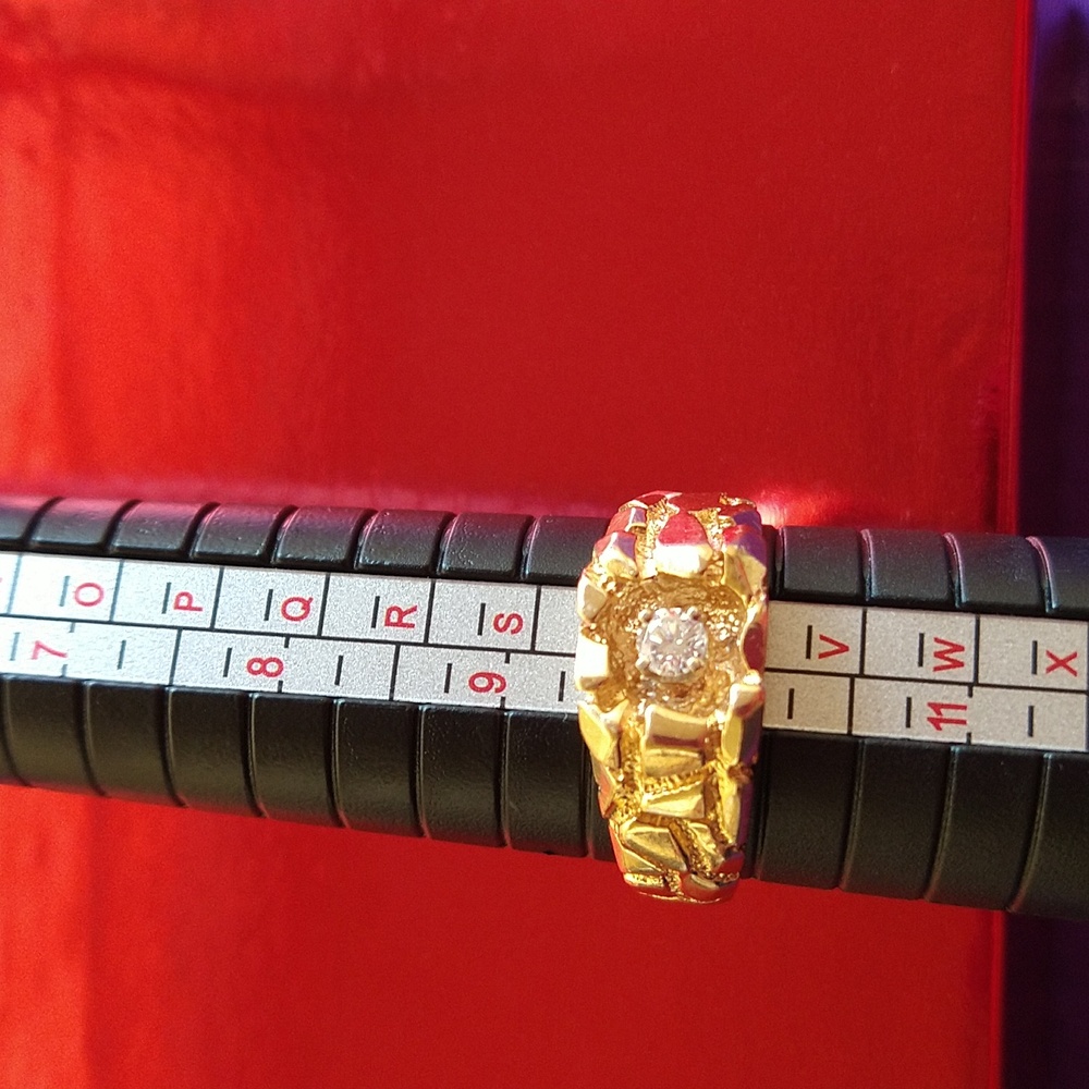 14K Gold Nugget mens Ring